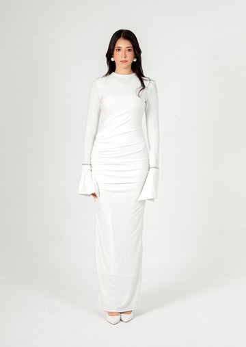 White Draped Dress