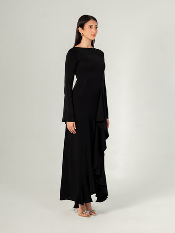 Black Ruffled Dress