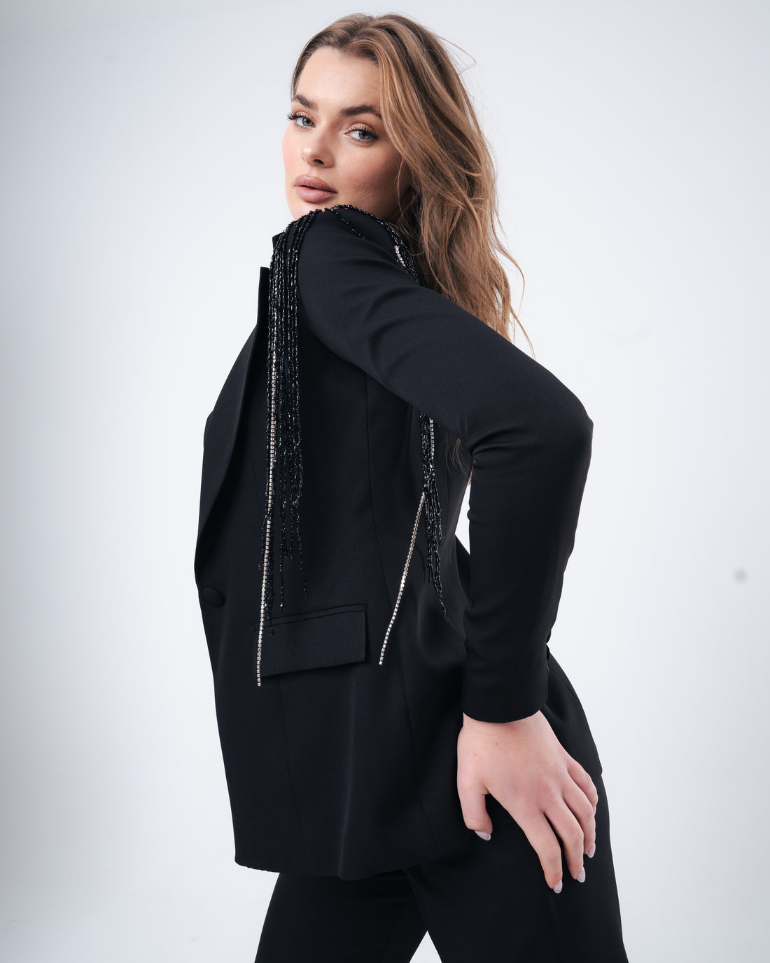 Embroidered Suit Black