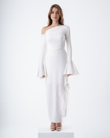 White Crystaled Dress