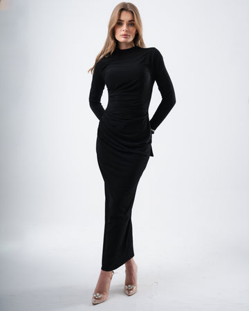 Black Draped Dress