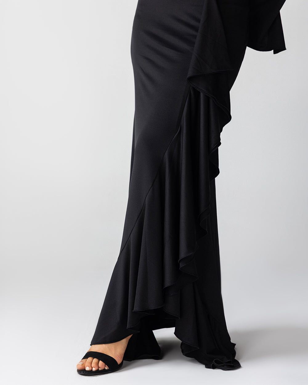 Ruffled Dress In Black