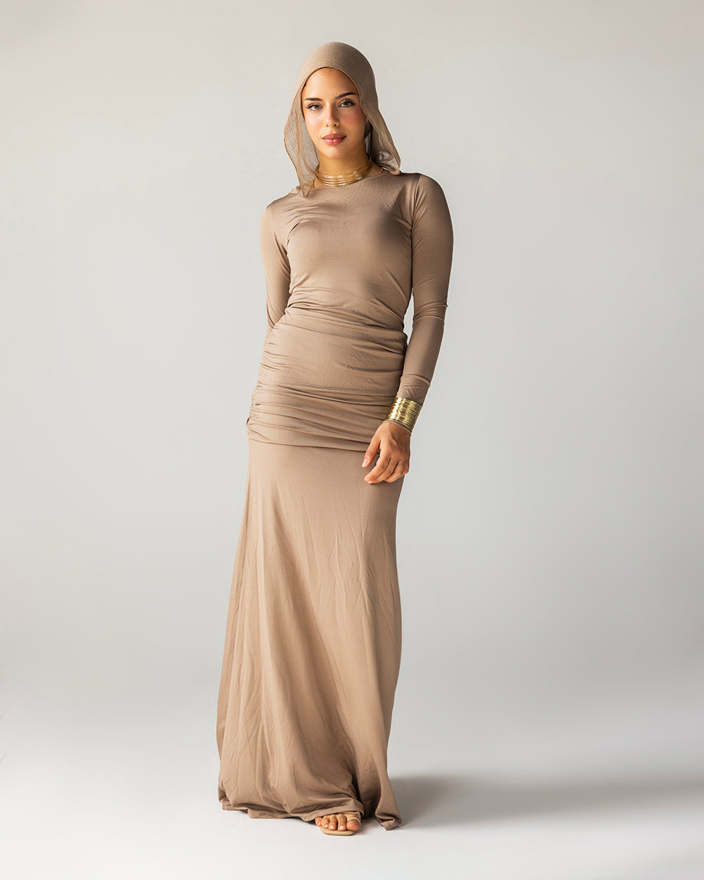 Ruffled Dress In Sand