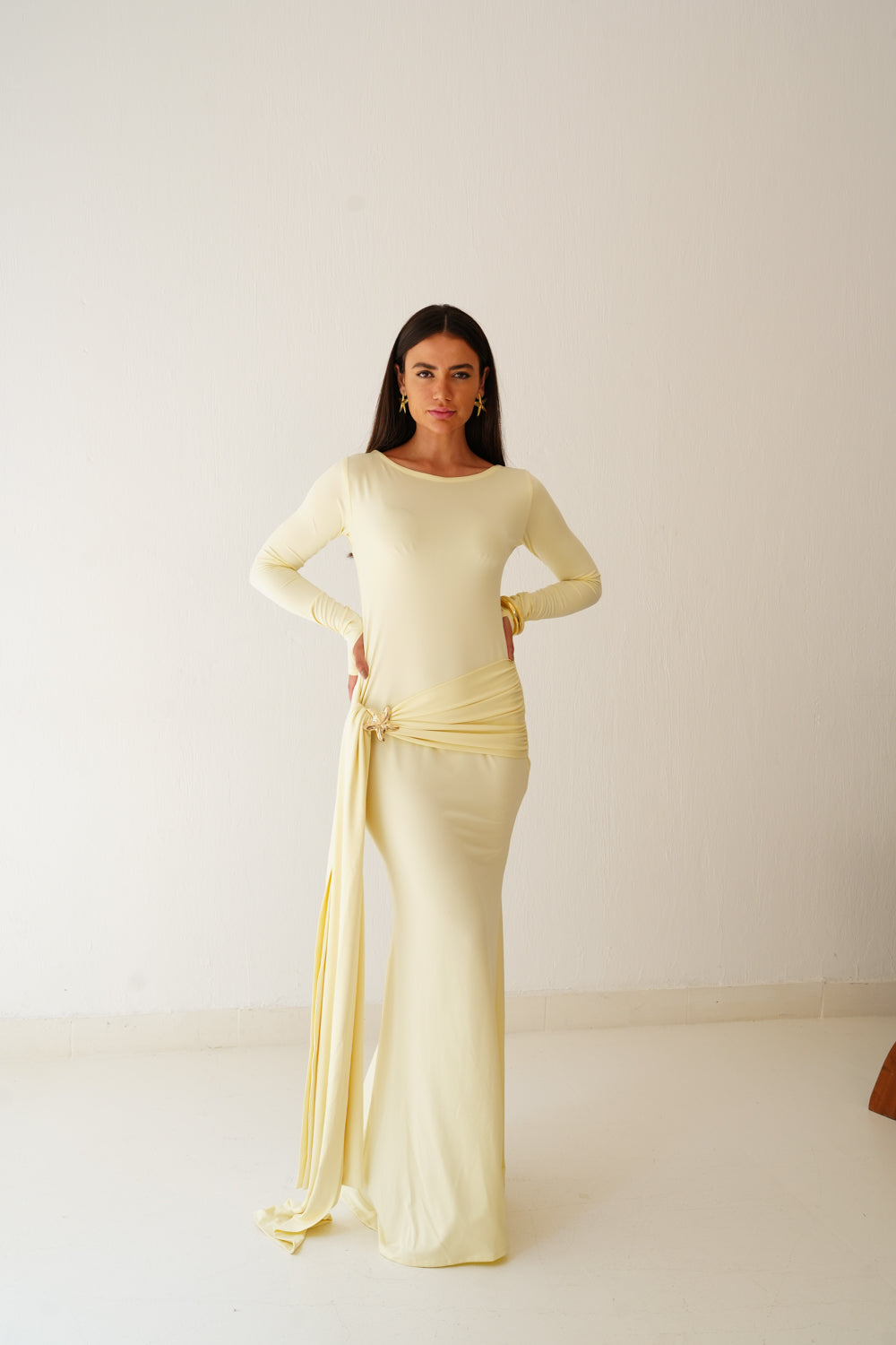 Élan Wrap Dress In Yellow