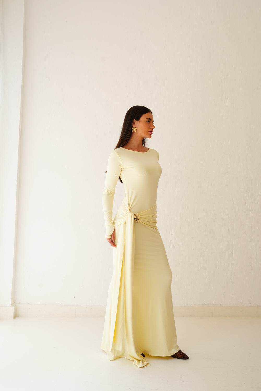 Élan Wrap Dress In Yellow