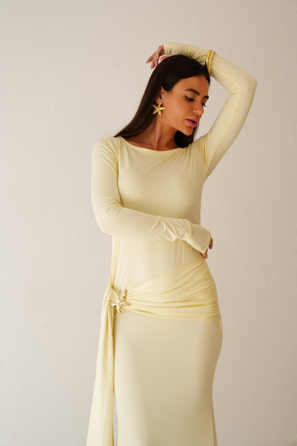 Élan Wrap Dress In Yellow