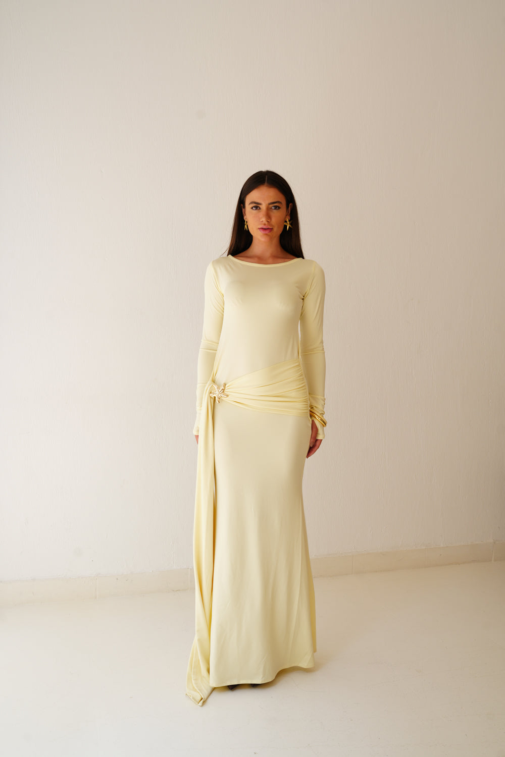 Élan Wrap Dress In Yellow