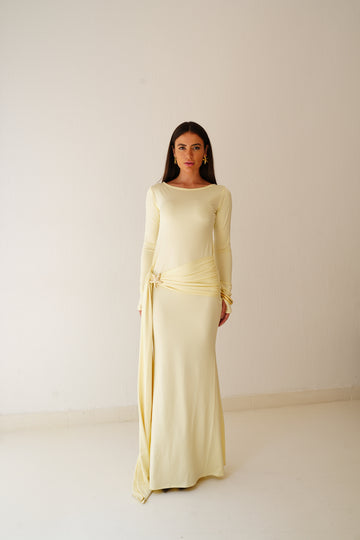 Élan Wrap Dress In Yellow