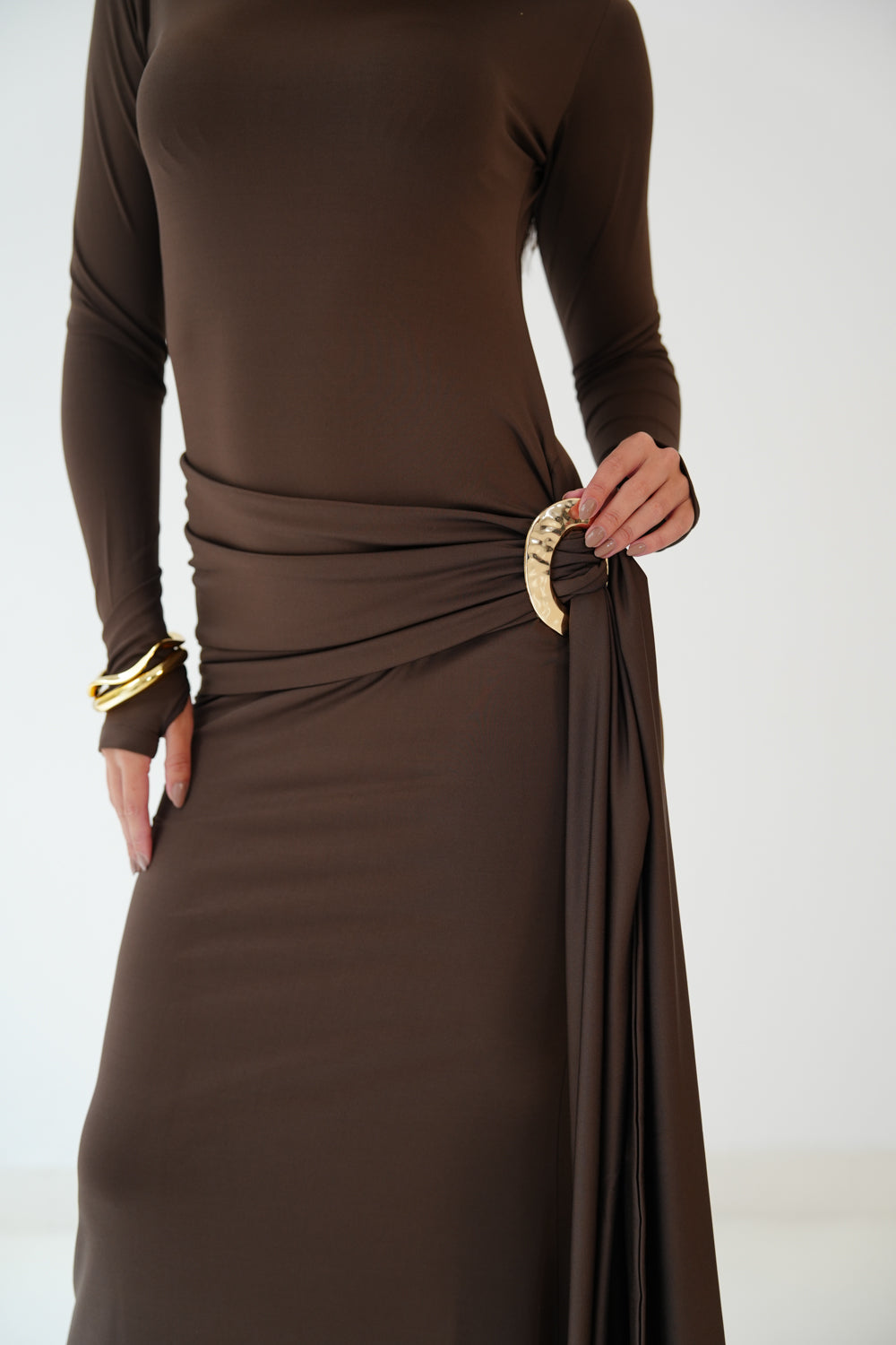 Élan Wrap Dress In Brown