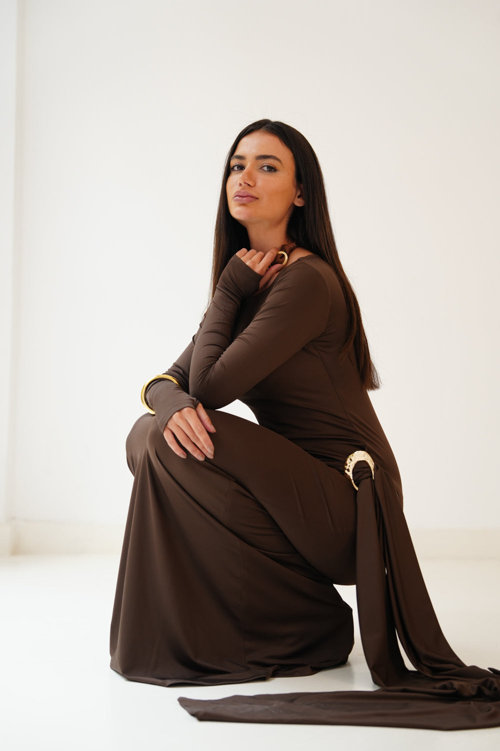 Élan Wrap Dress In Brown