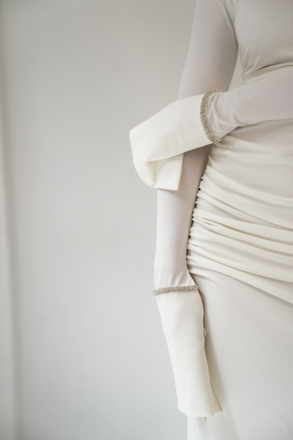 White Draped Dress