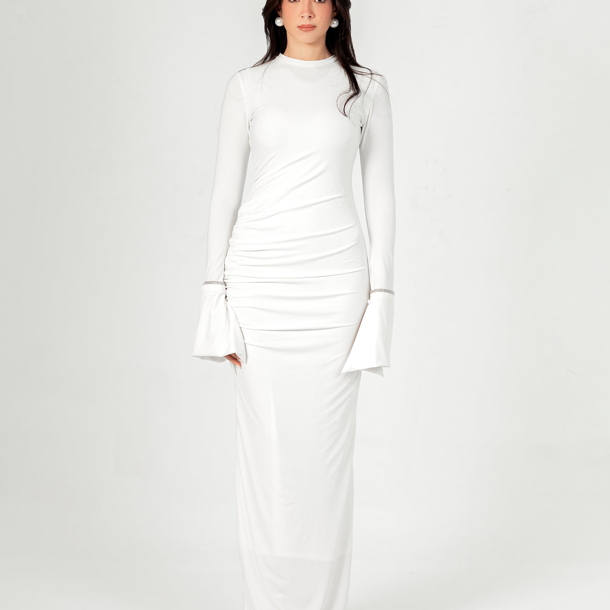 White Draped Dress
