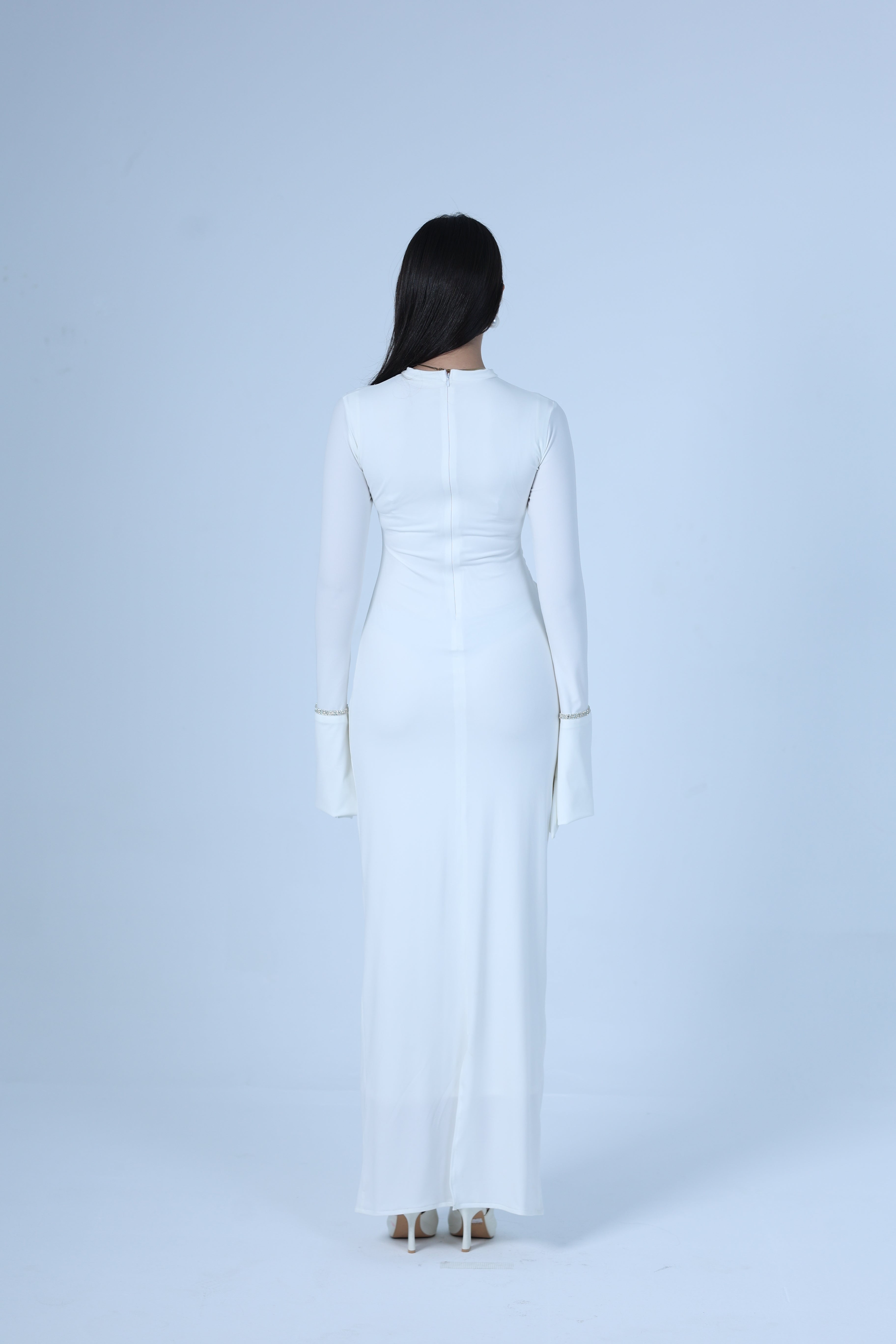 White Draped Dress
