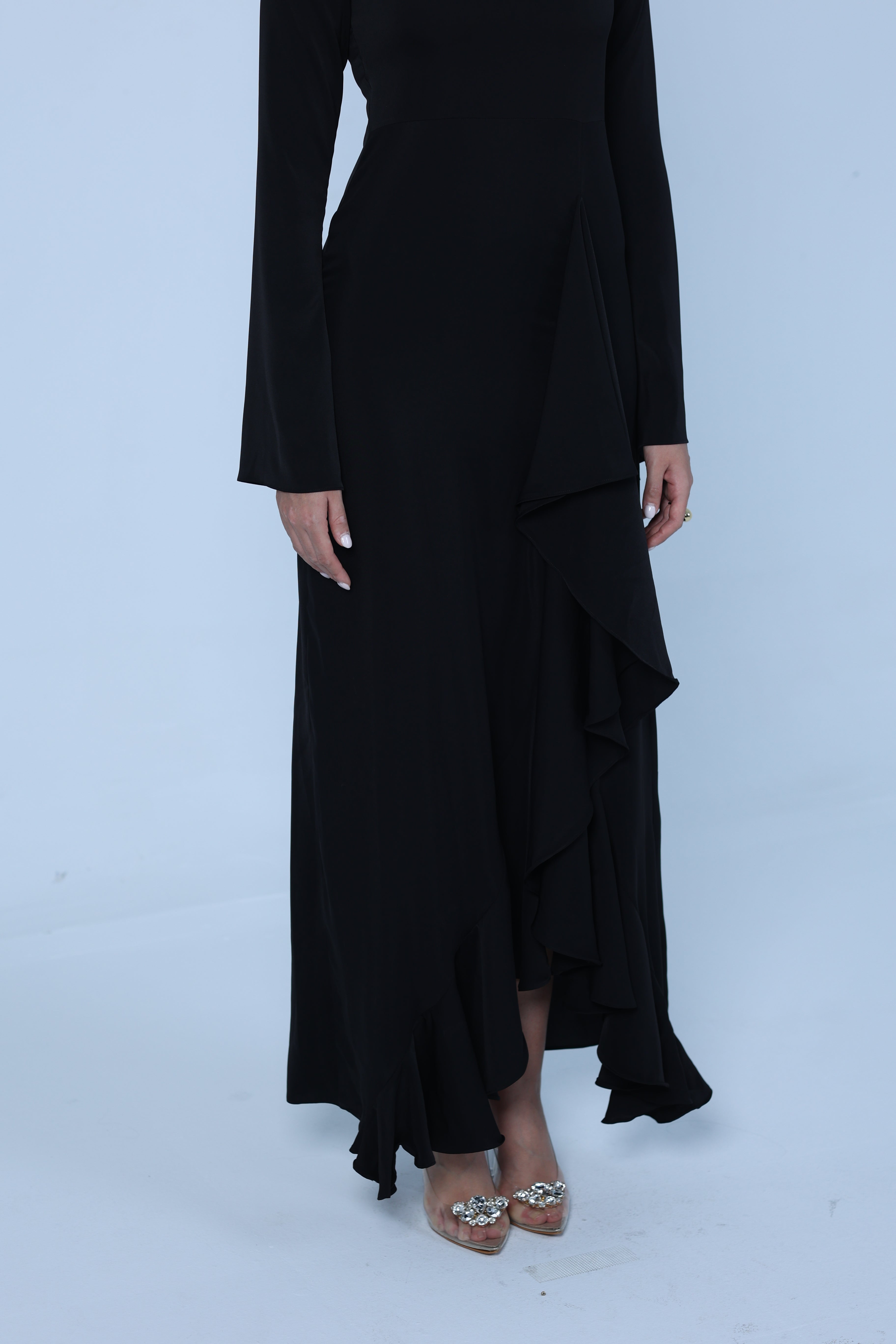 Black Ruffled Dress – MIRAZA