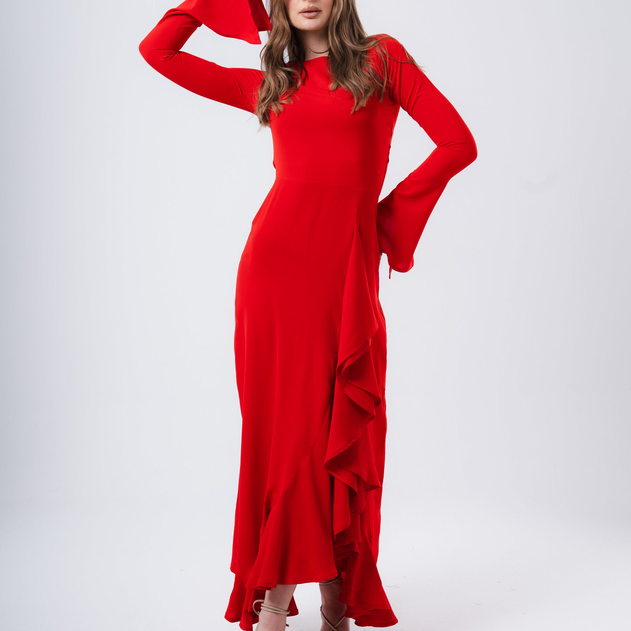 Red Ruffled Dress