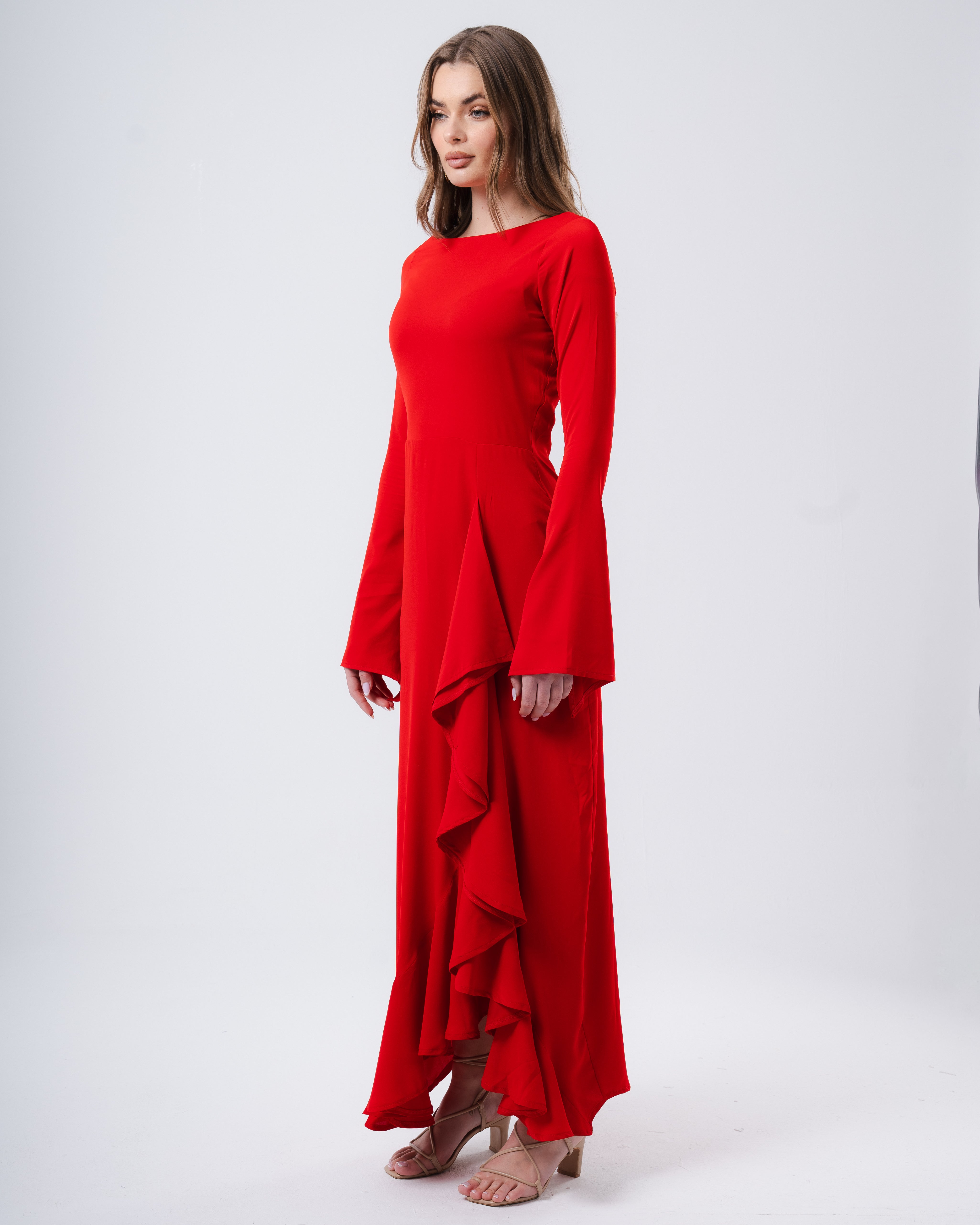Red Ruffled Dress