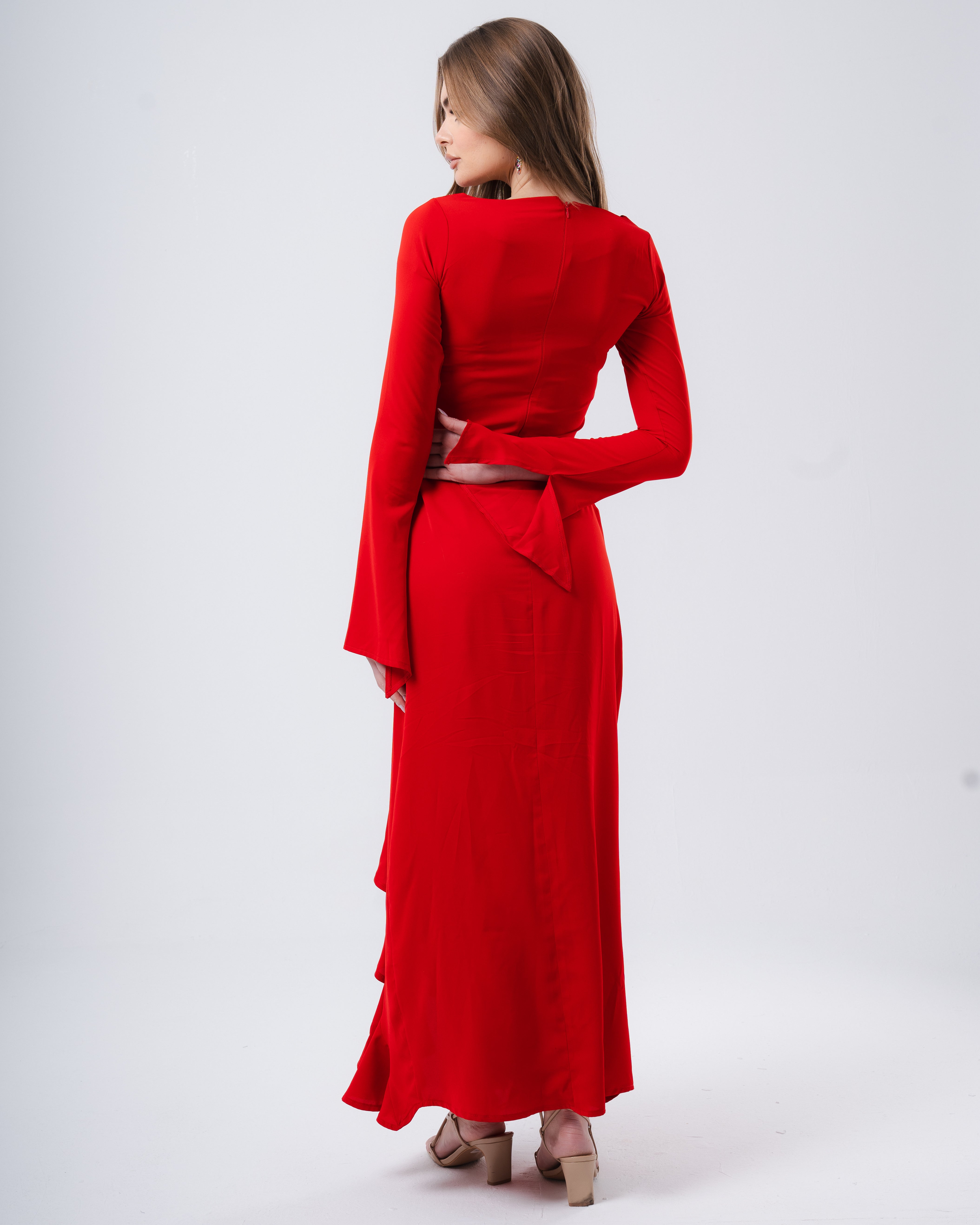 Red Ruffled Dress