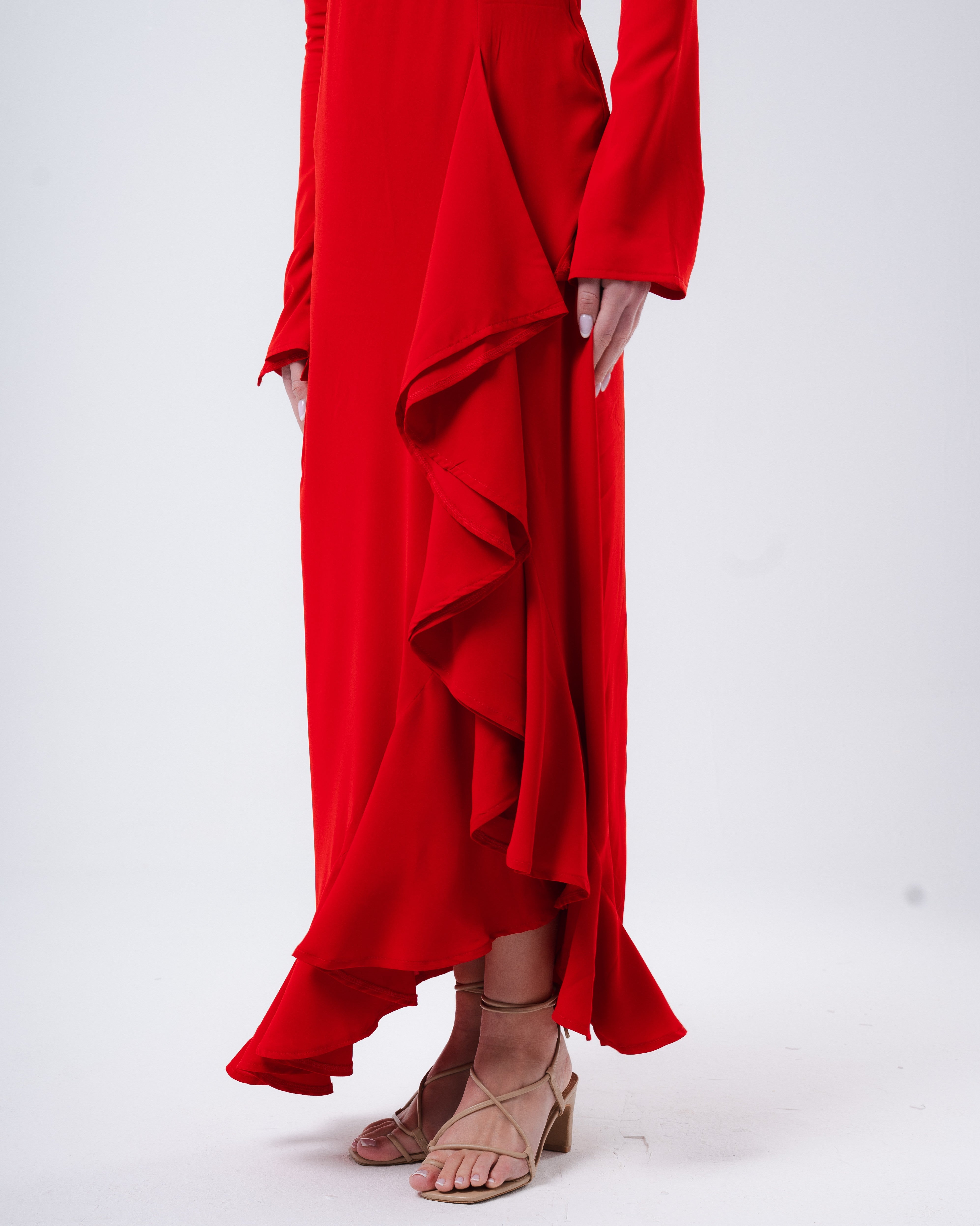 Red Ruffled Dress