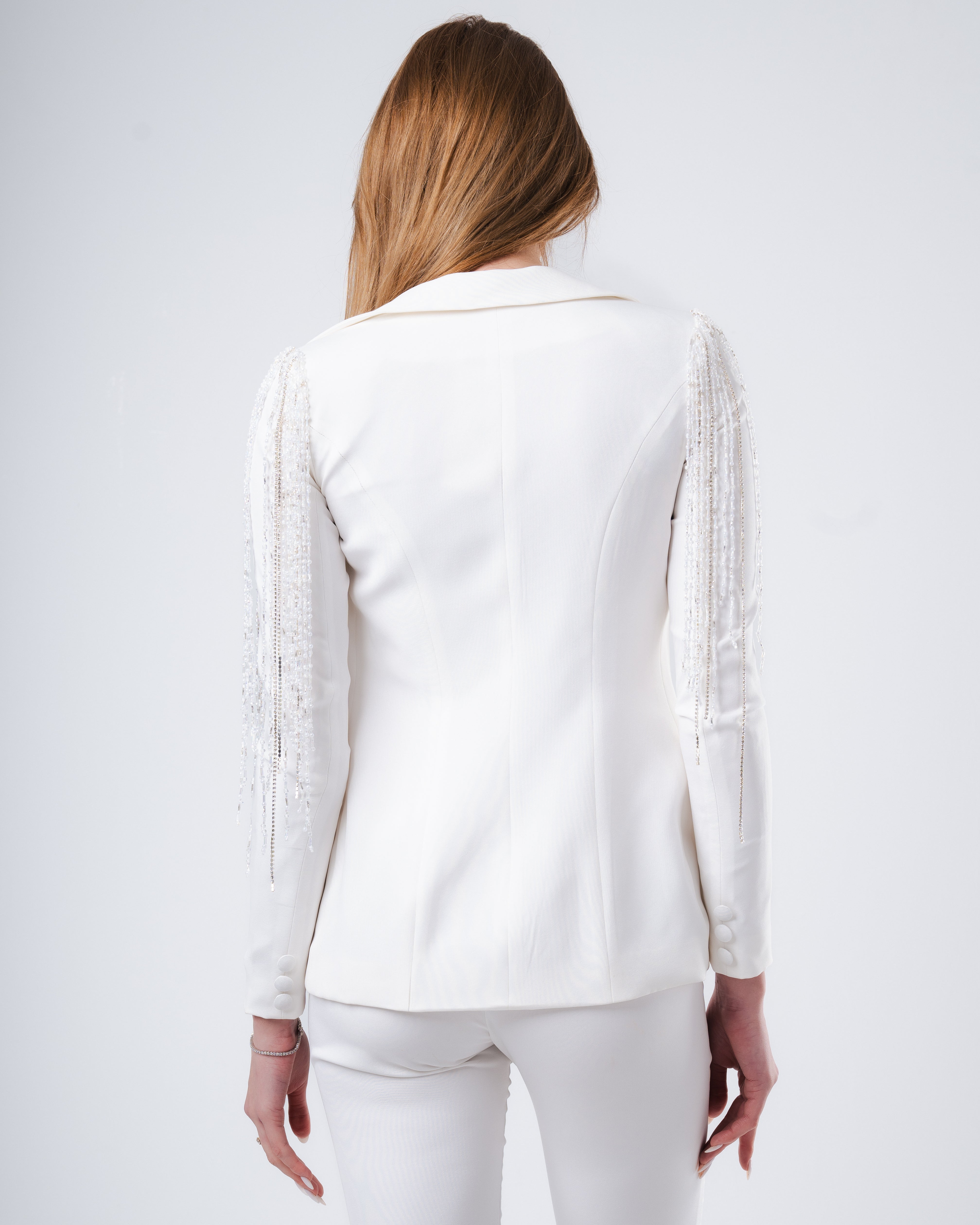 Embroidered Suit White