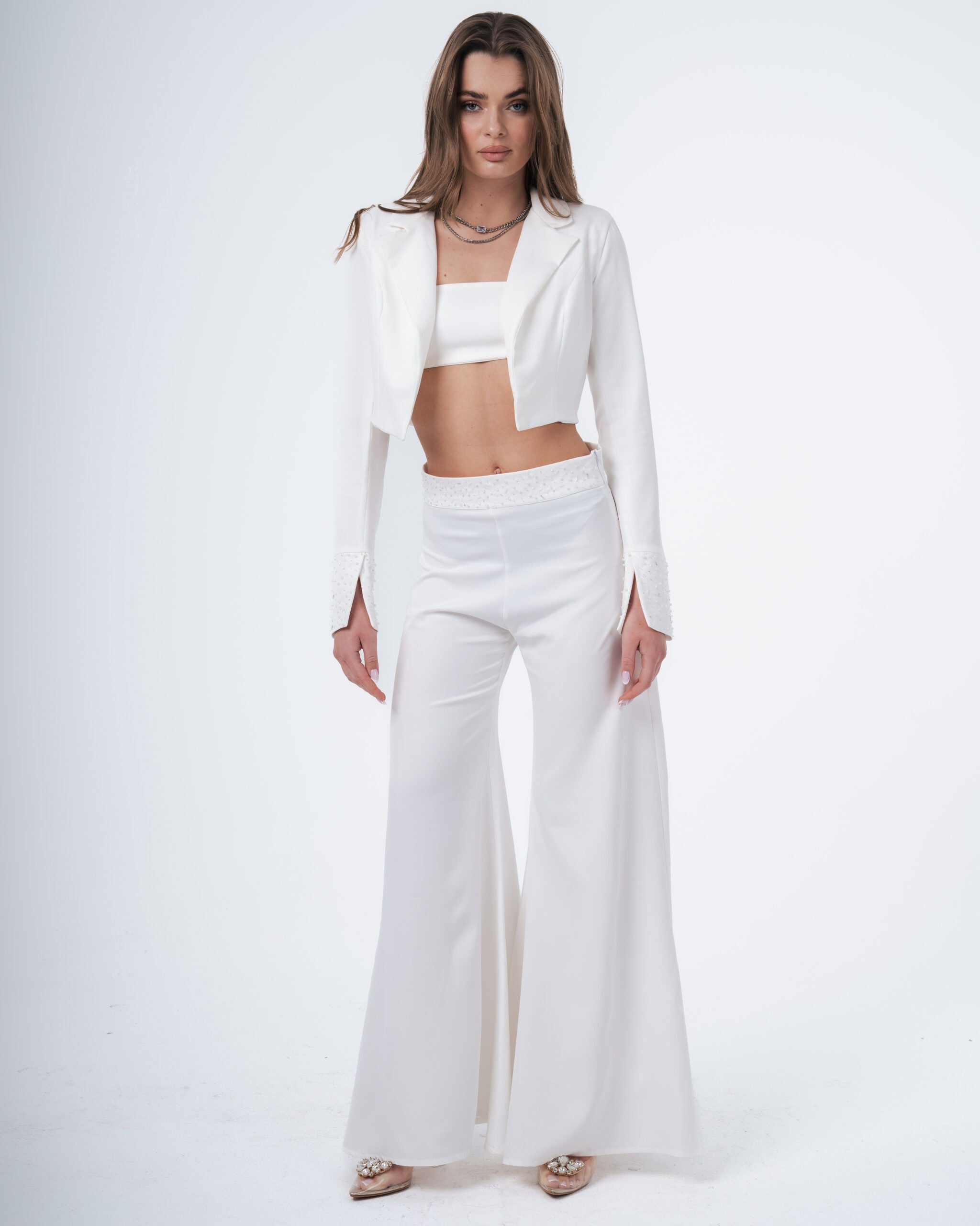 Cropped Suit White