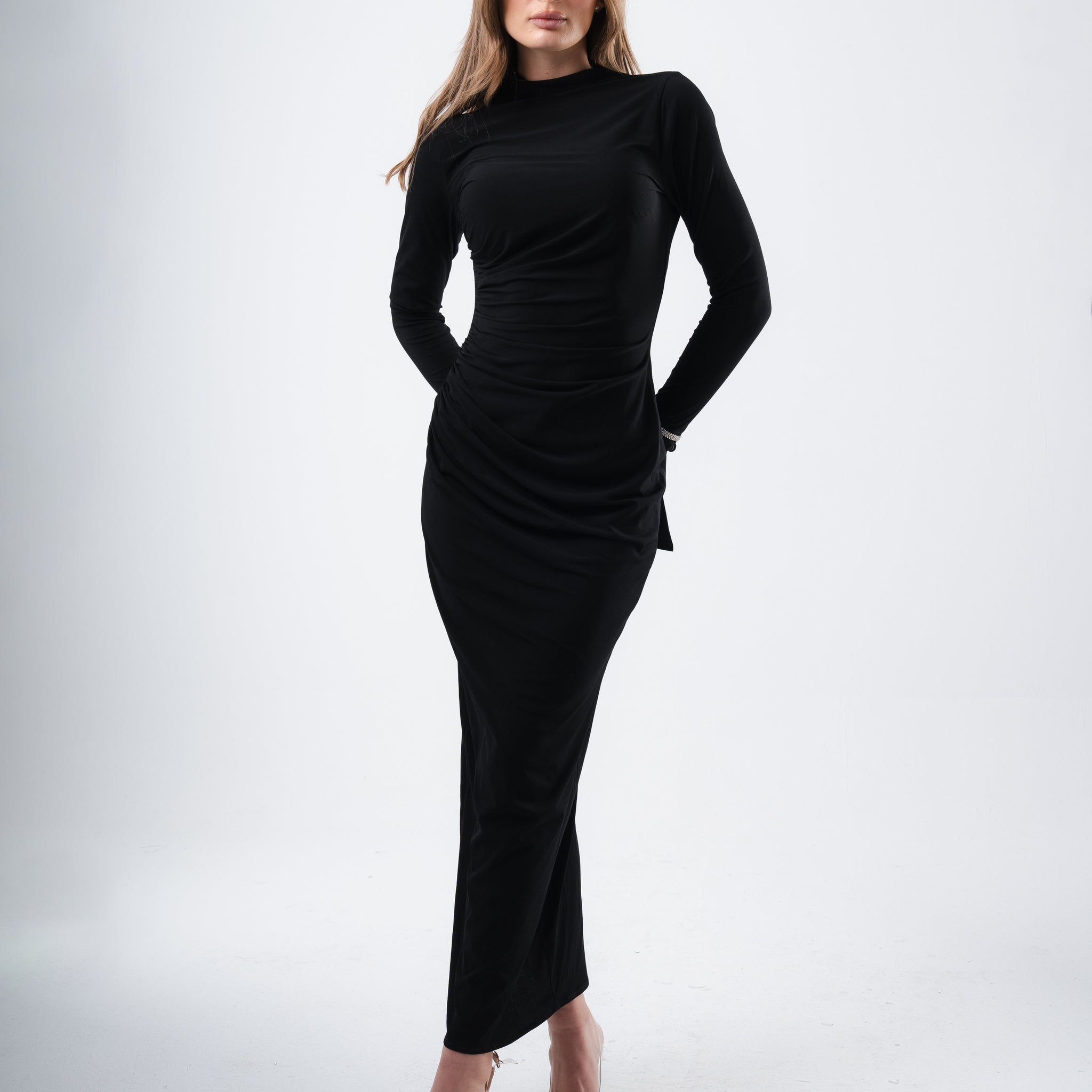 Black Draped Dress