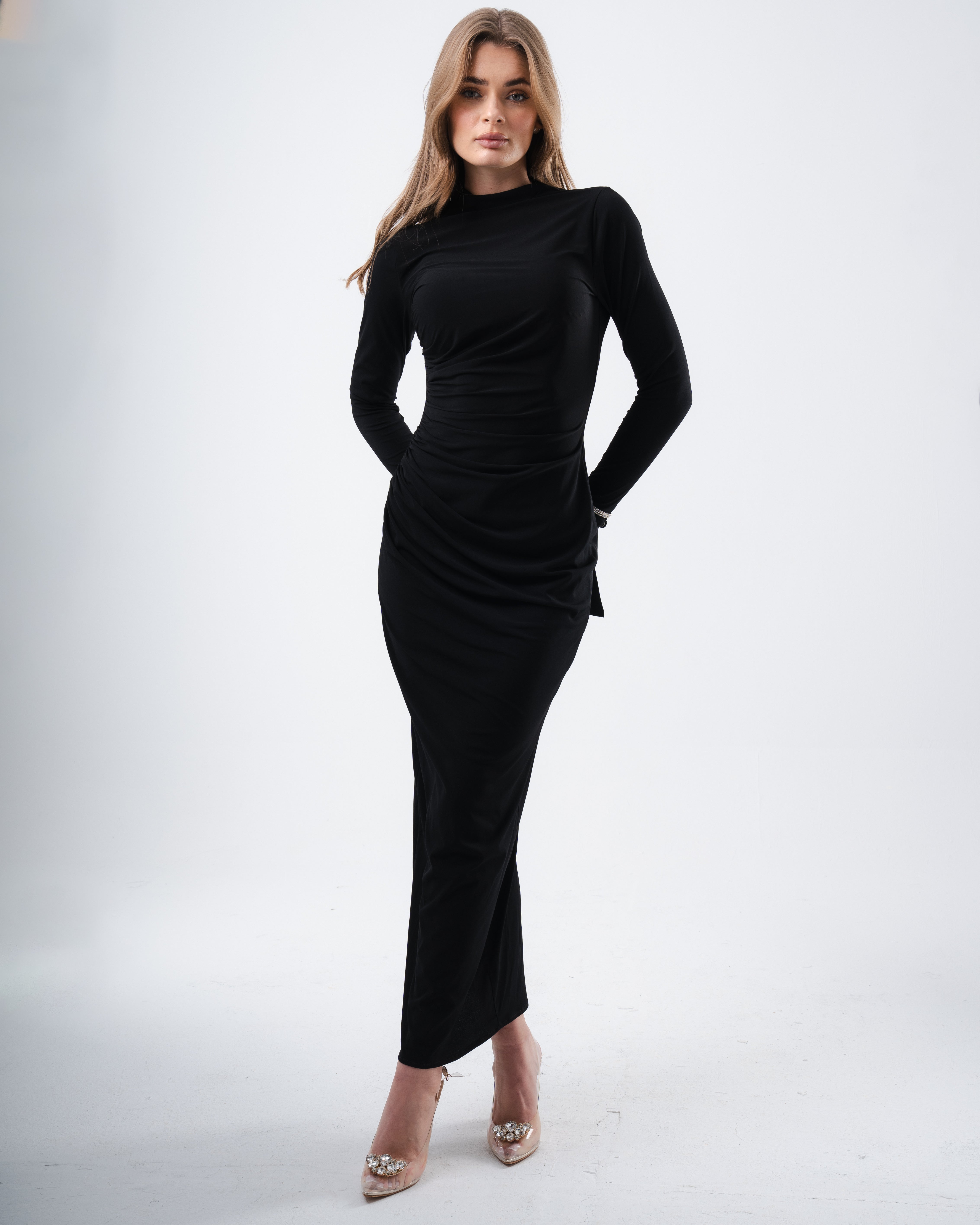 Black Draped Dress
