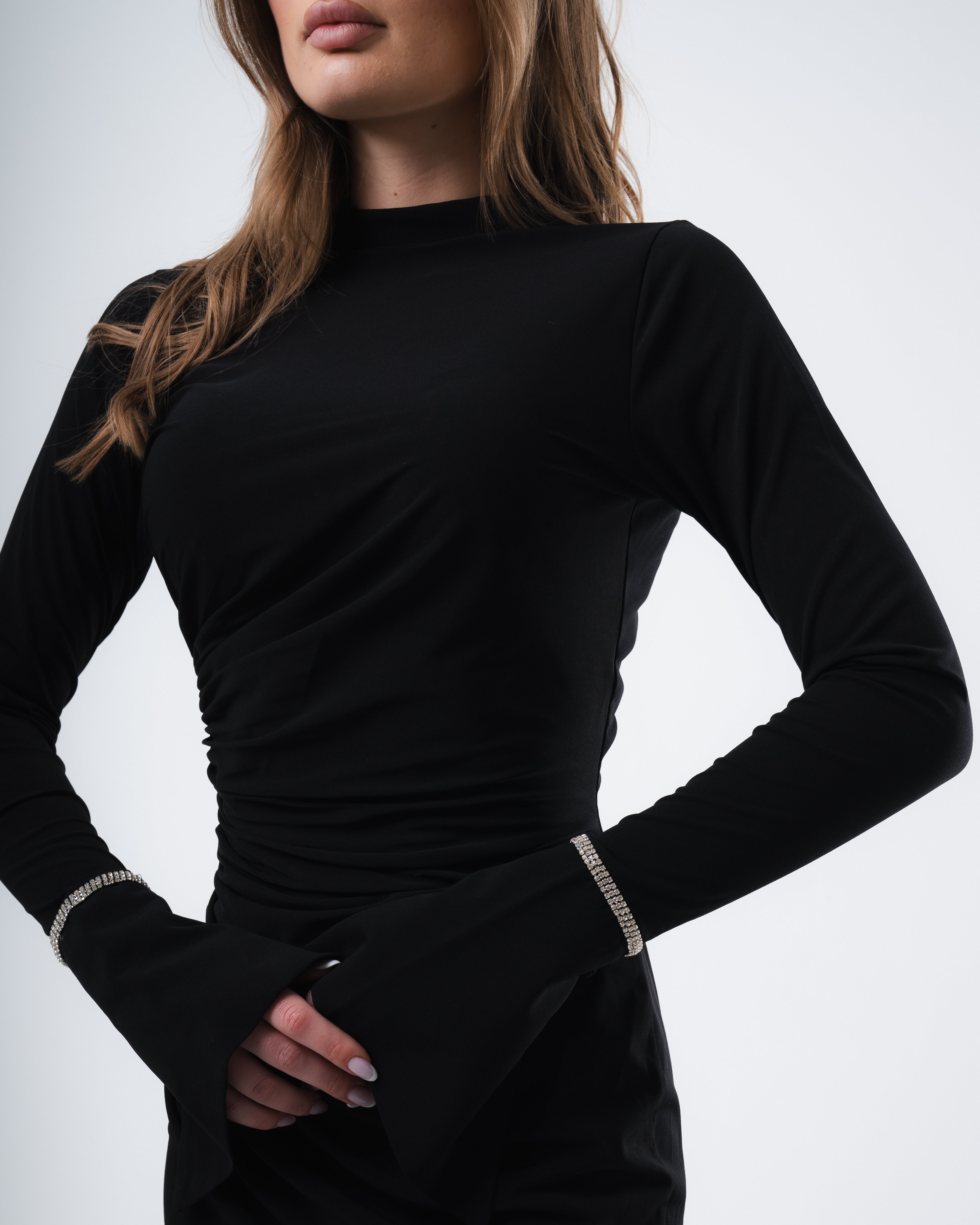 Black Draped Dress