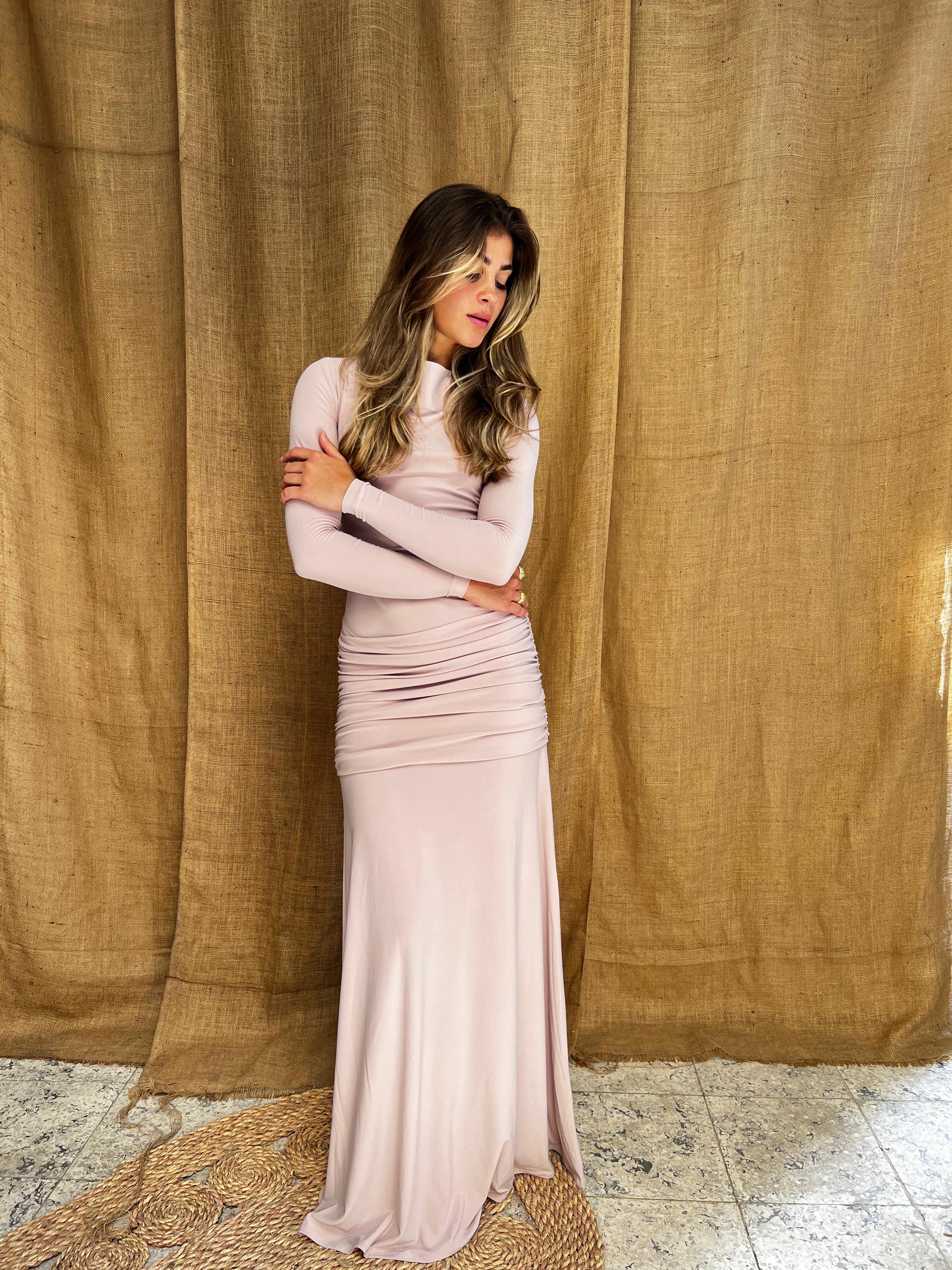 Drapelle Beige Dress MIRAZA Drapelle Beige Dress MIRAZA