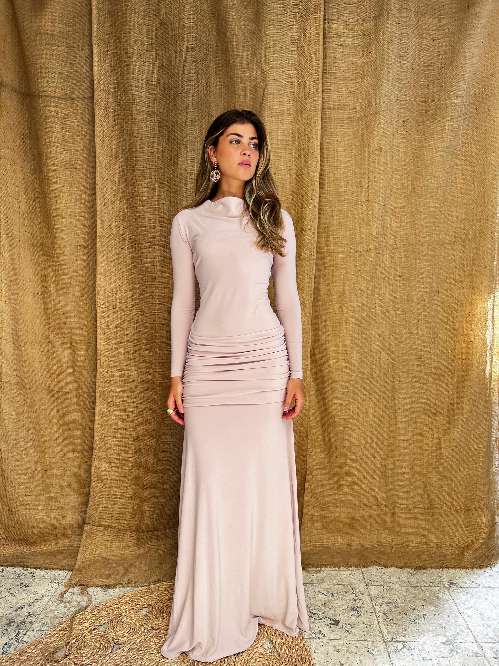 Drapelle Beige Dress MIRAZA Drapelle Beige Dress MIRAZA