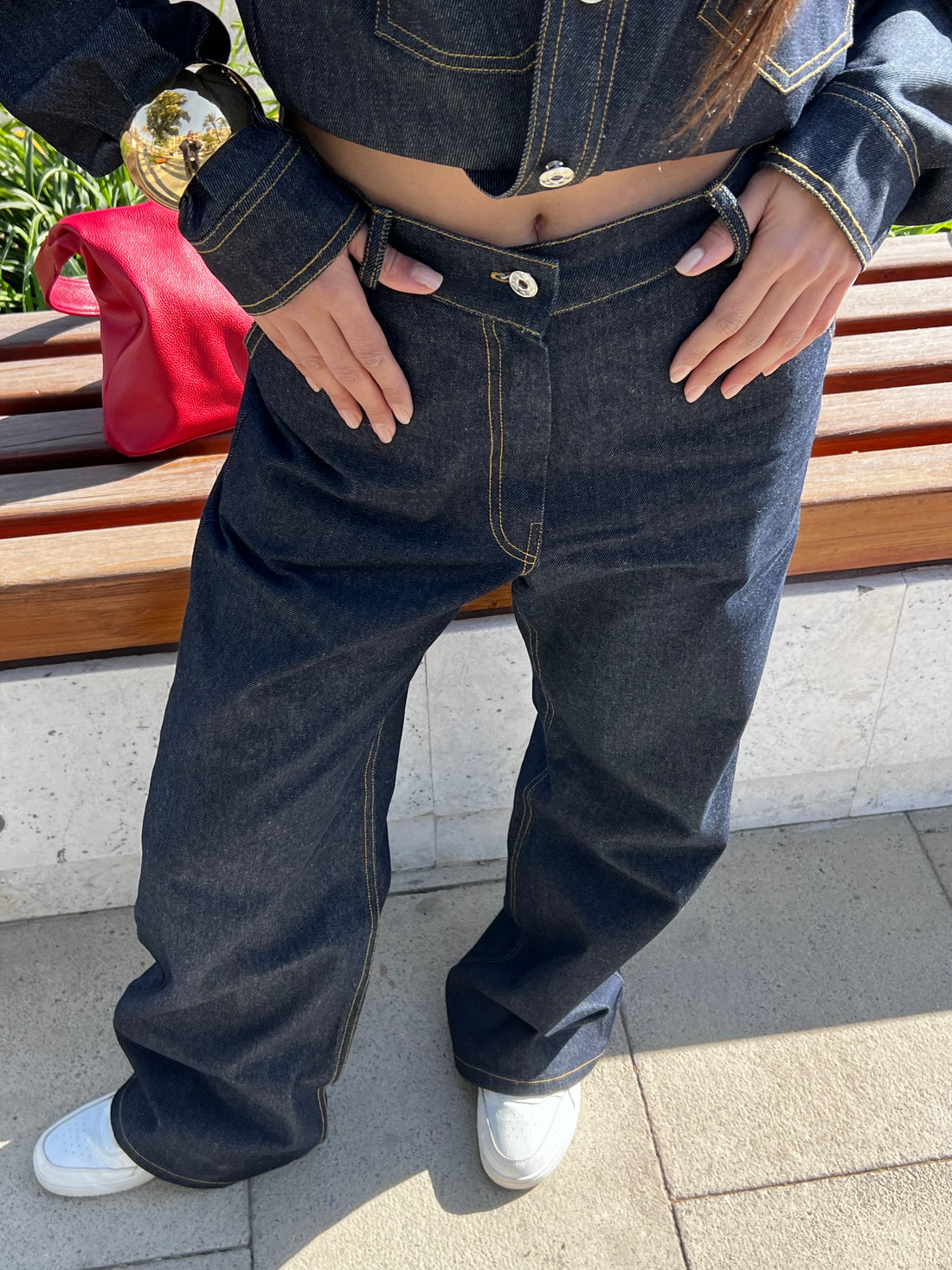 Raw Denim Pants in Midnight Blue