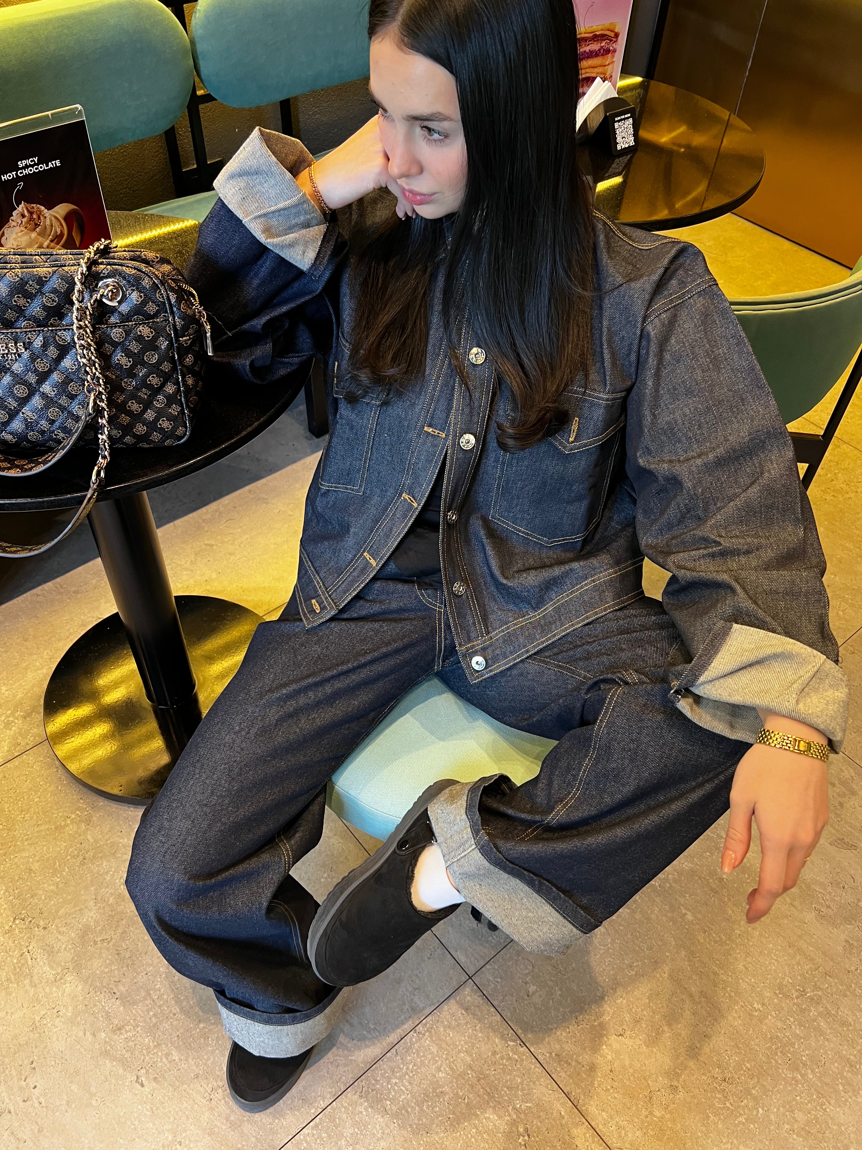 Raw Denim Set in Midnight Blue