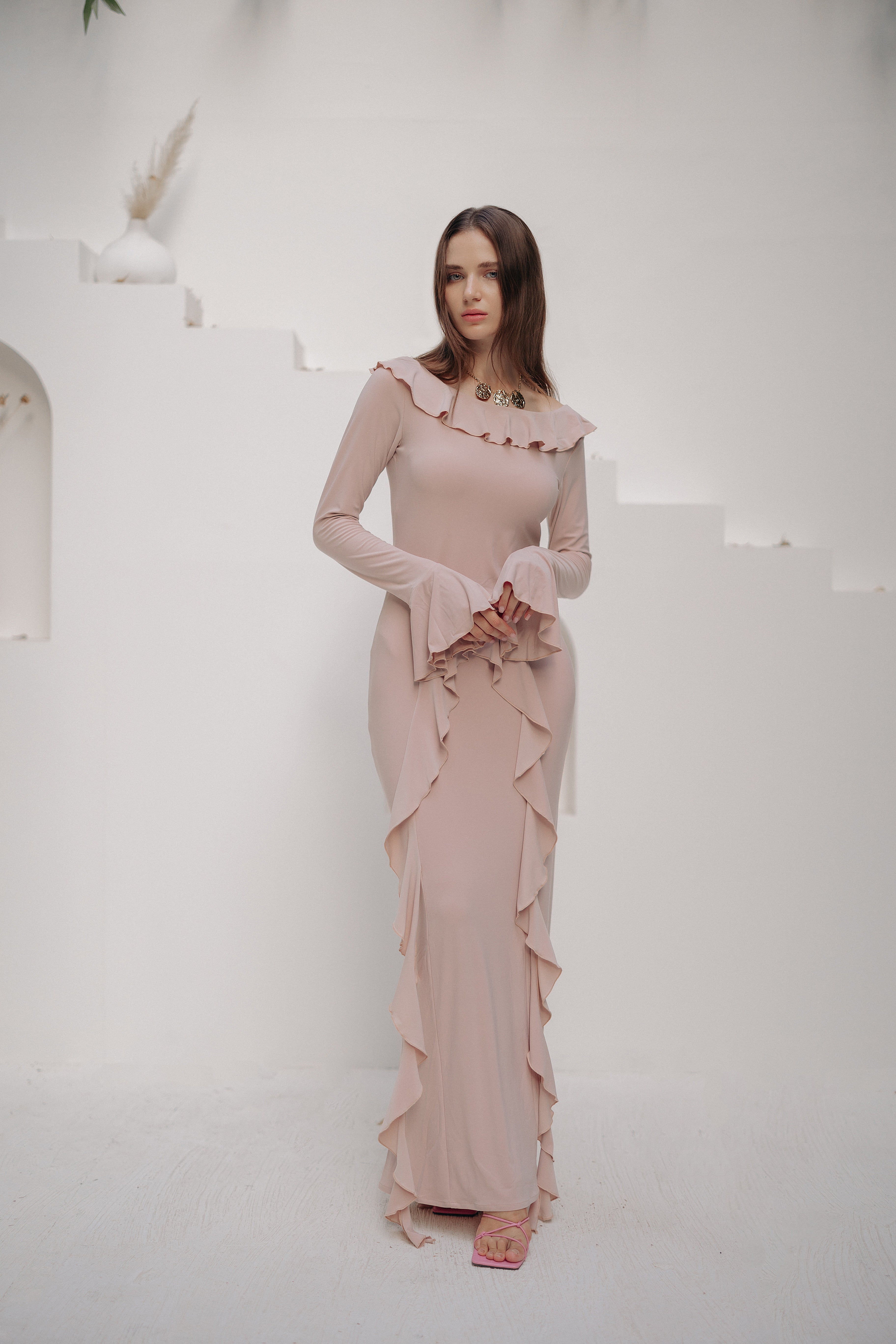 Dazzle B Dress In Beige