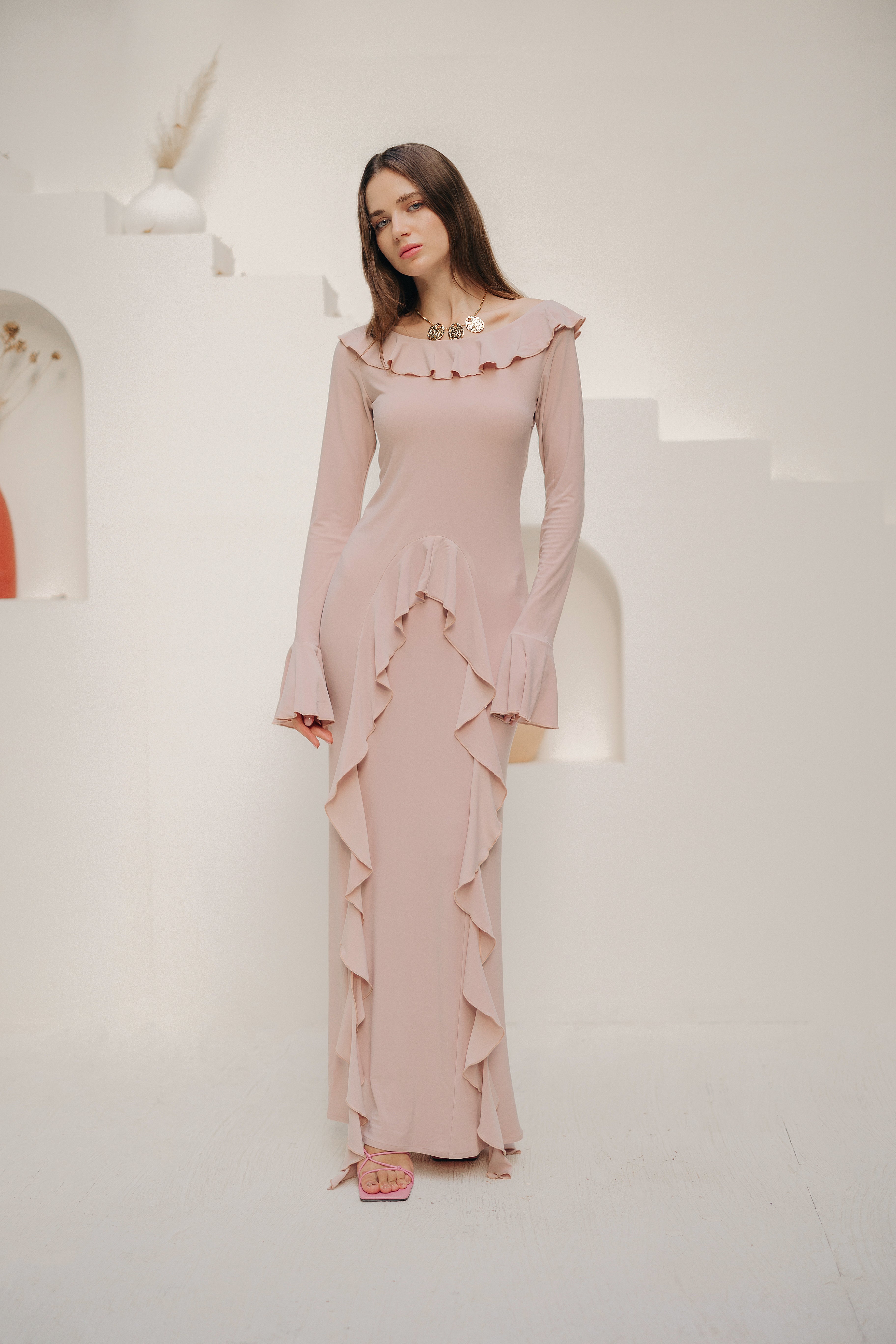 Dazzle B Dress In Beige
