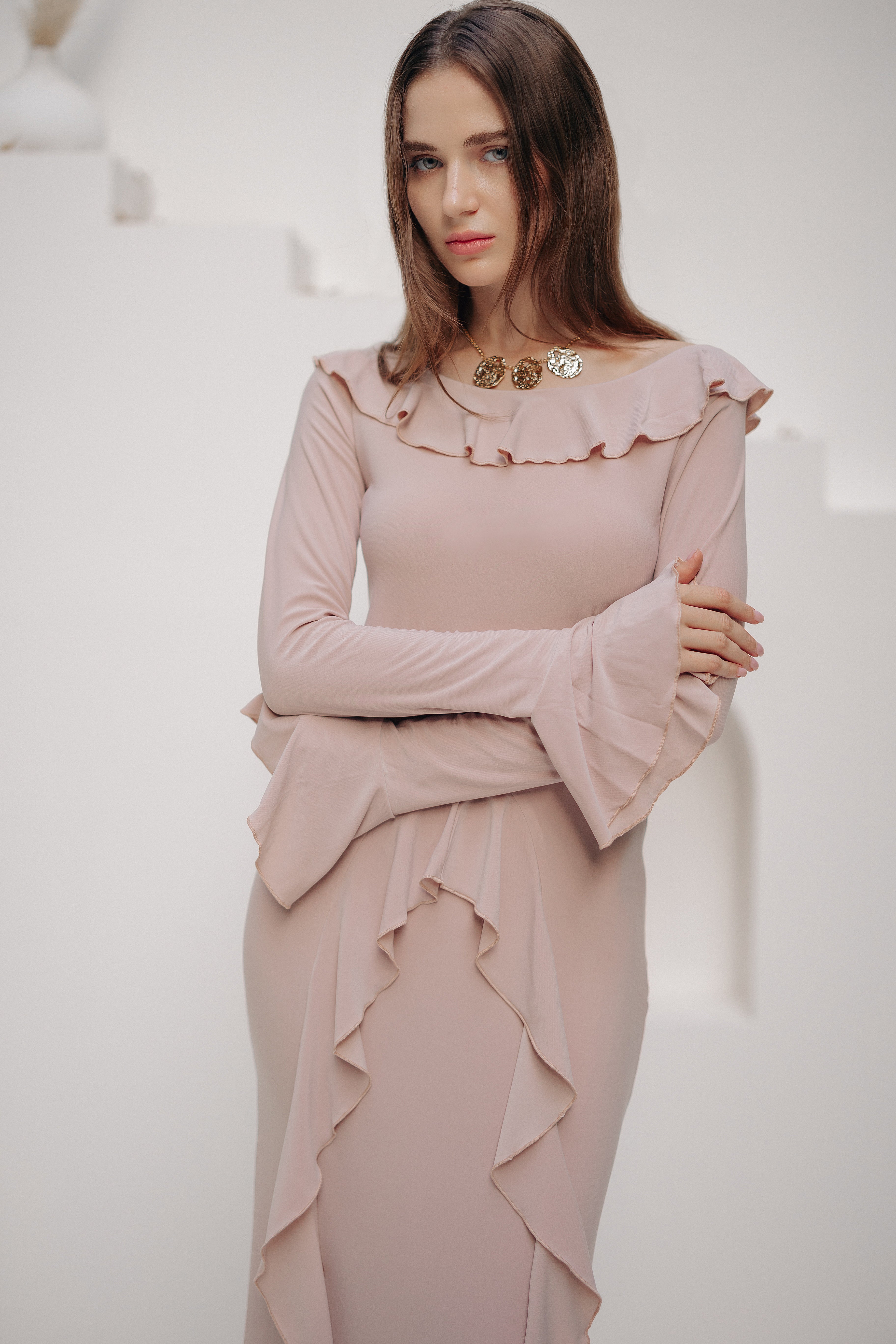 Dazzle B Dress In Beige
